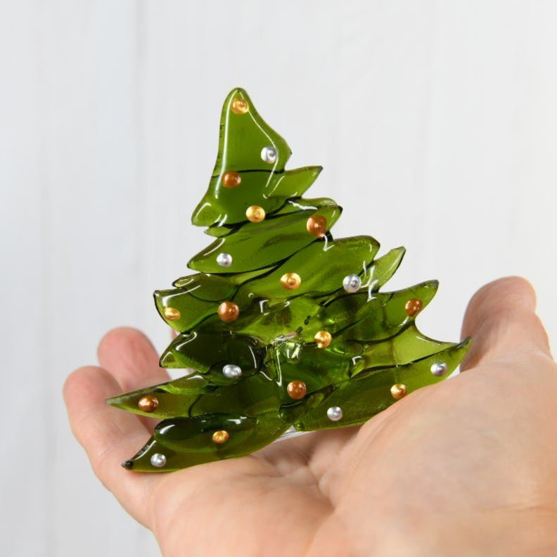 Christmas Tree Candle Holder from Upcycled Wine Bottle