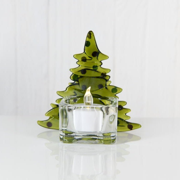 Christmas Tree Candle Holder from Upcycled Wine Bottle