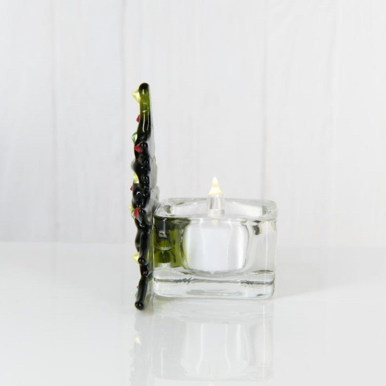 Christmas Tree Candle Holder from Upcycled Wine Bottle