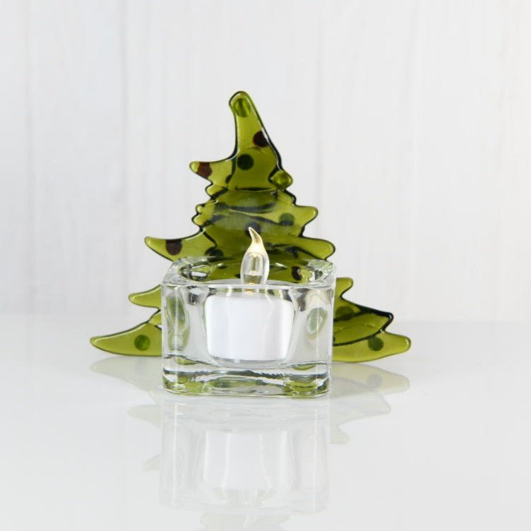 Christmas Tree Candle Holder from Upcycled Wine Bottle