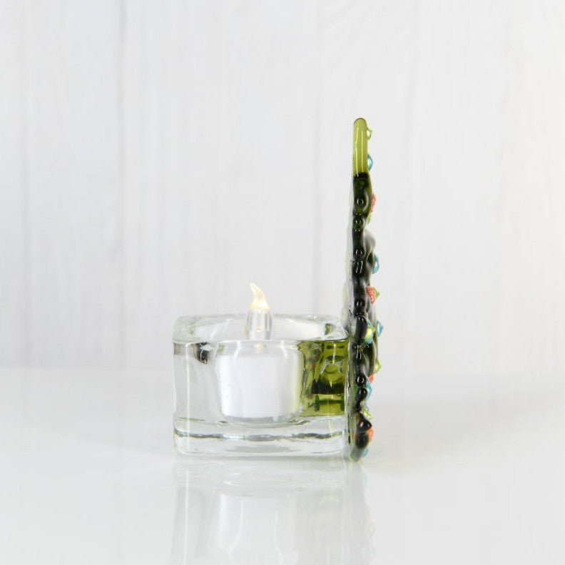 Christmas Tree Candle Holder from Upcycled Wine Bottle