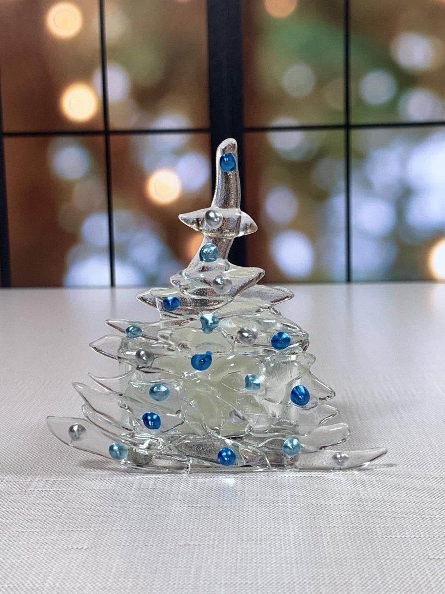 Christmas Tree Candle Holder from Upcycled Wine Bottle