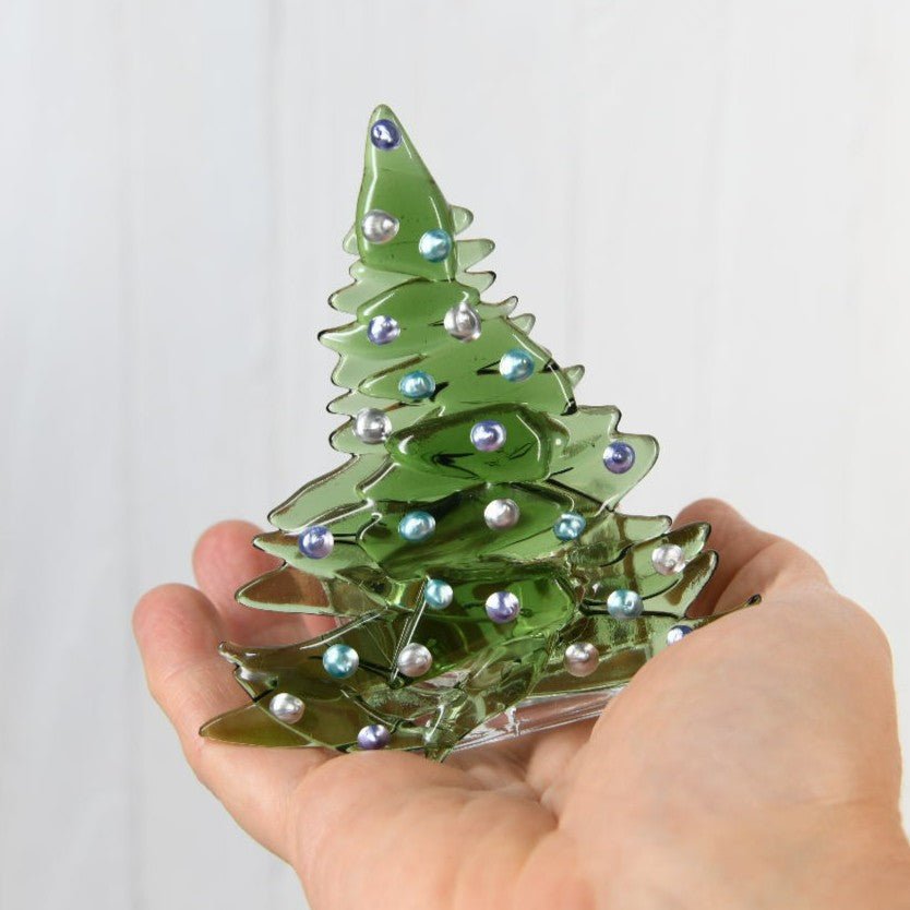Christmas Tree Candle Holder from Upcycled Wine Bottle