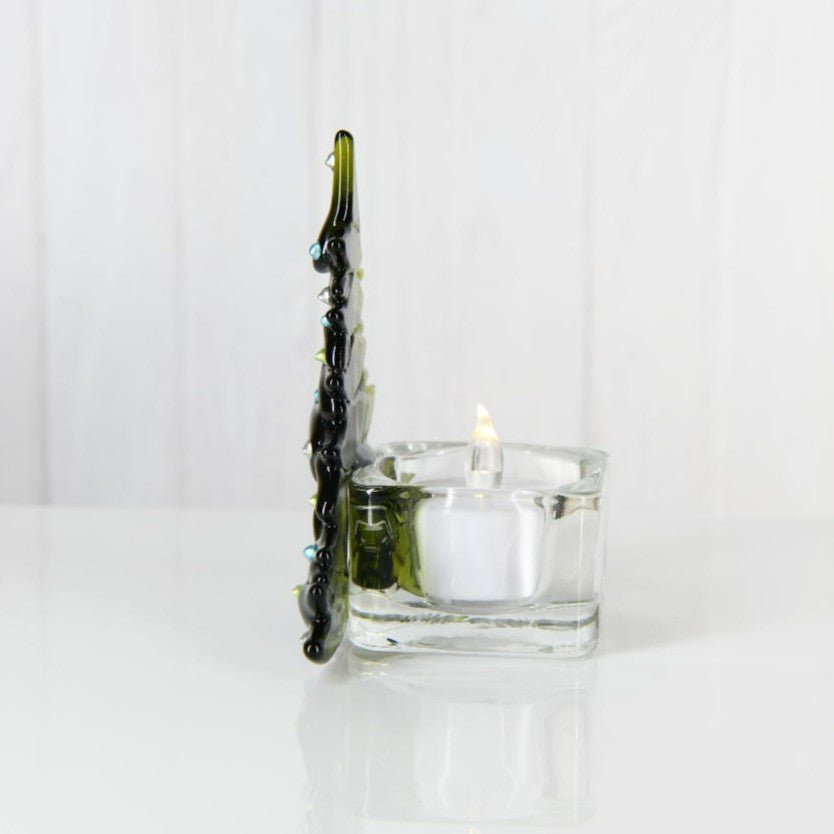 Christmas Tree Candle Holder from Upcycled Wine Bottle