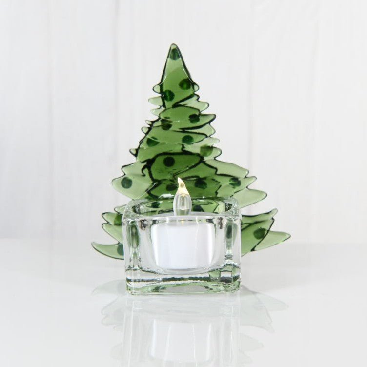 Christmas Tree Candle Holder from Upcycled Wine Bottle