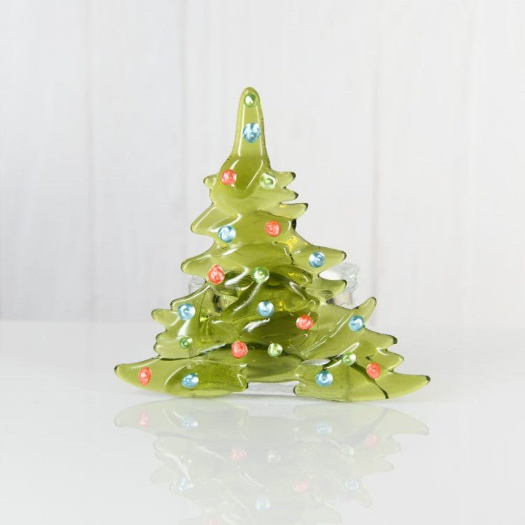 Christmas Tree Candle Holder from Upcycled Wine Bottle