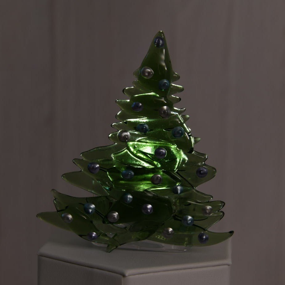 Christmas Tree Candle Holder from Upcycled Wine Bottle