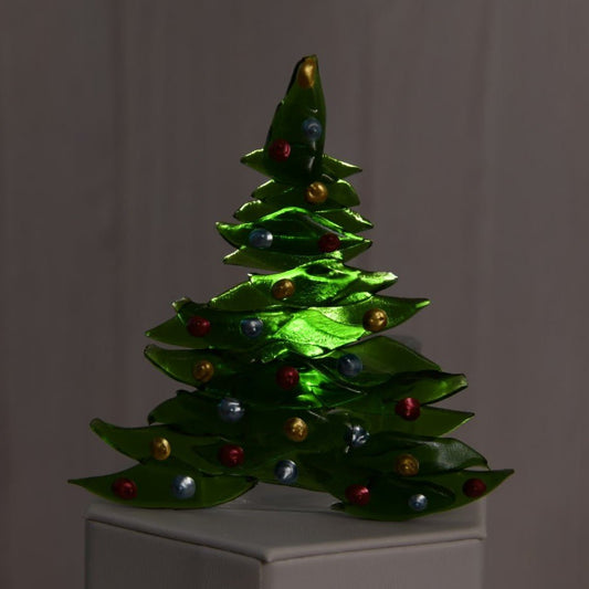 Christmas Tree Candle Holder from Upcycled Wine Bottle