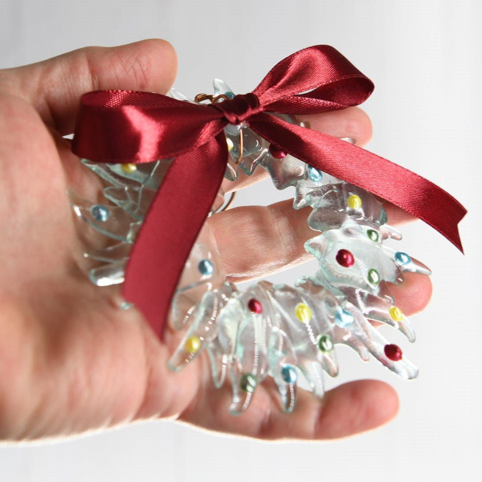 Christmas Tree Wreath from Upcycled Wine Bottle