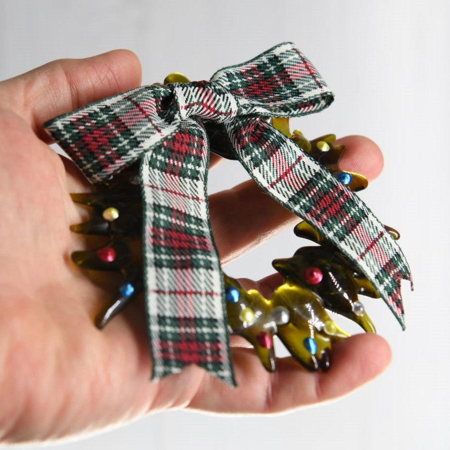 Christmas Tree Wreath from Upcycled Wine Bottle