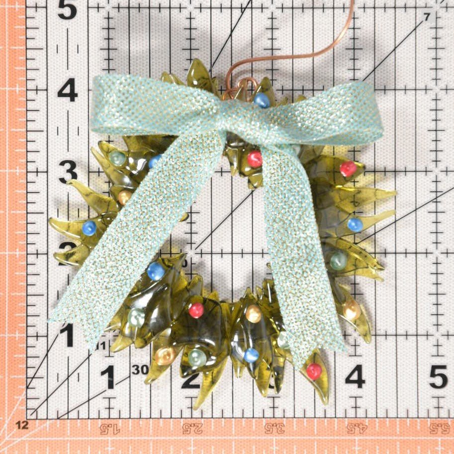 Christmas Tree Wreath from Upcycled Wine Bottle