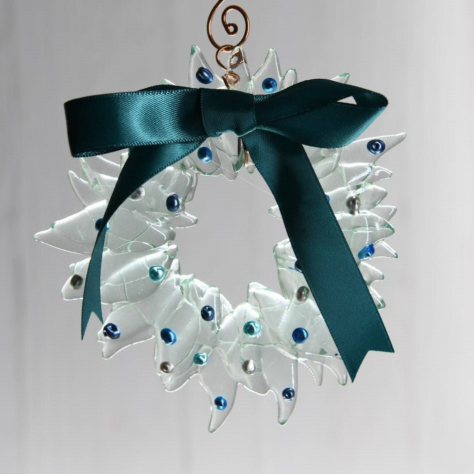 Christmas Tree Wreath from Upcycled Wine Bottle