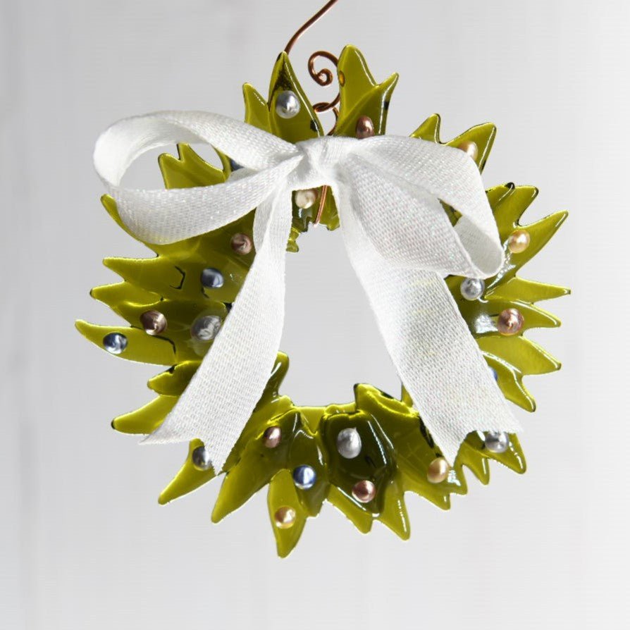 Christmas Tree Wreath from Upcycled Wine Bottle