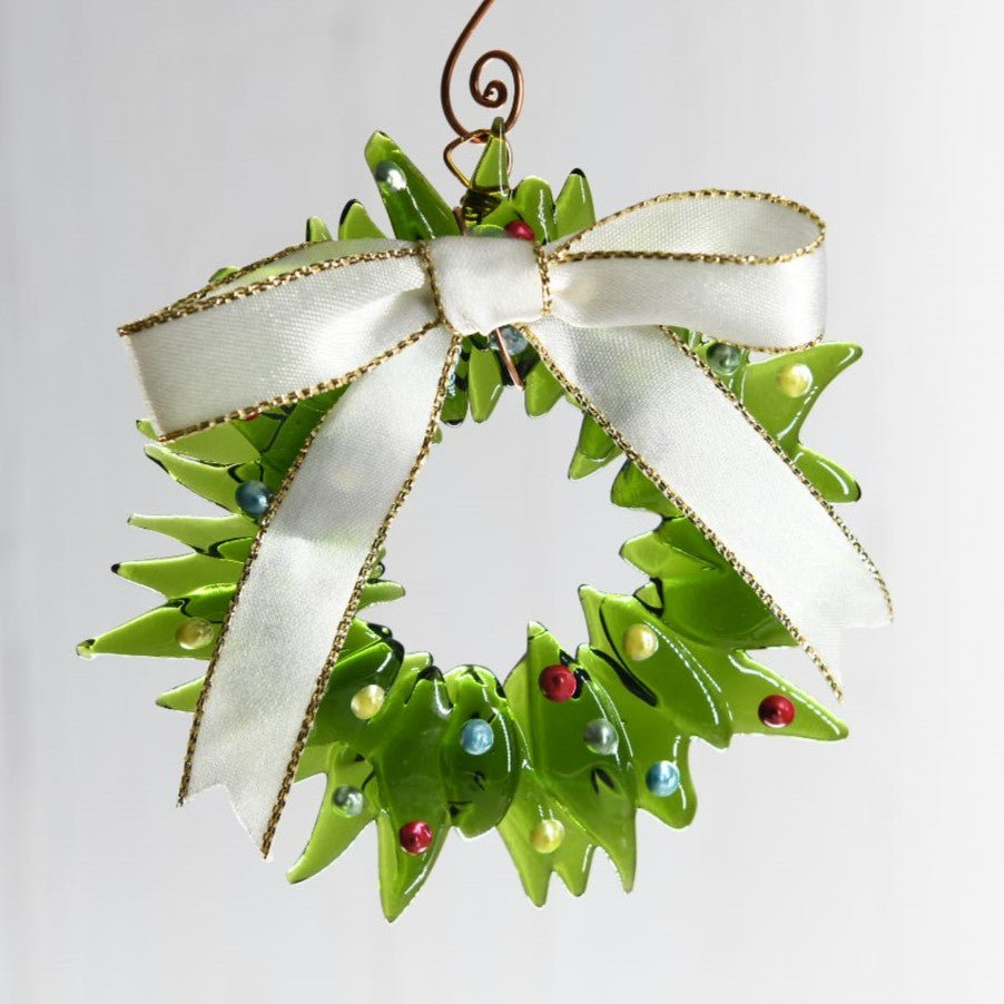 Christmas Tree Wreath from Upcycled Wine Bottle