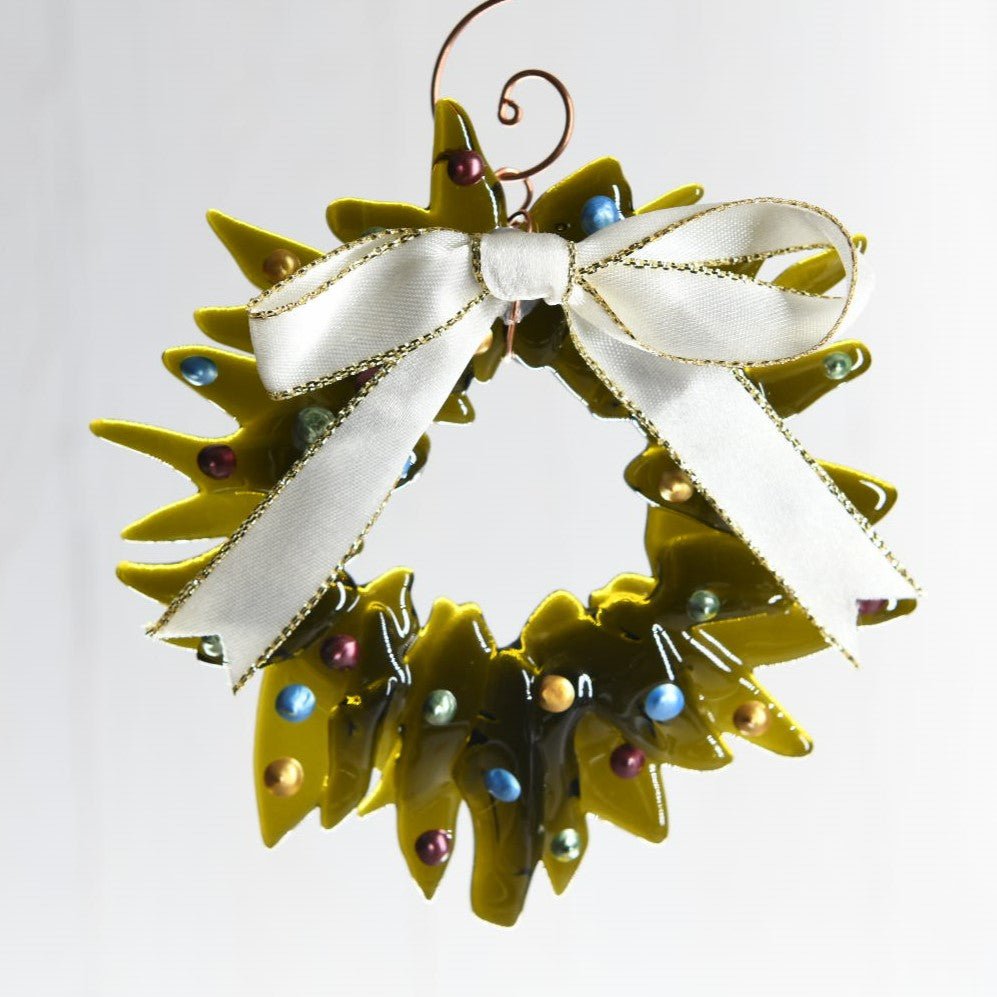 Christmas Tree Wreath from Upcycled Wine Bottle