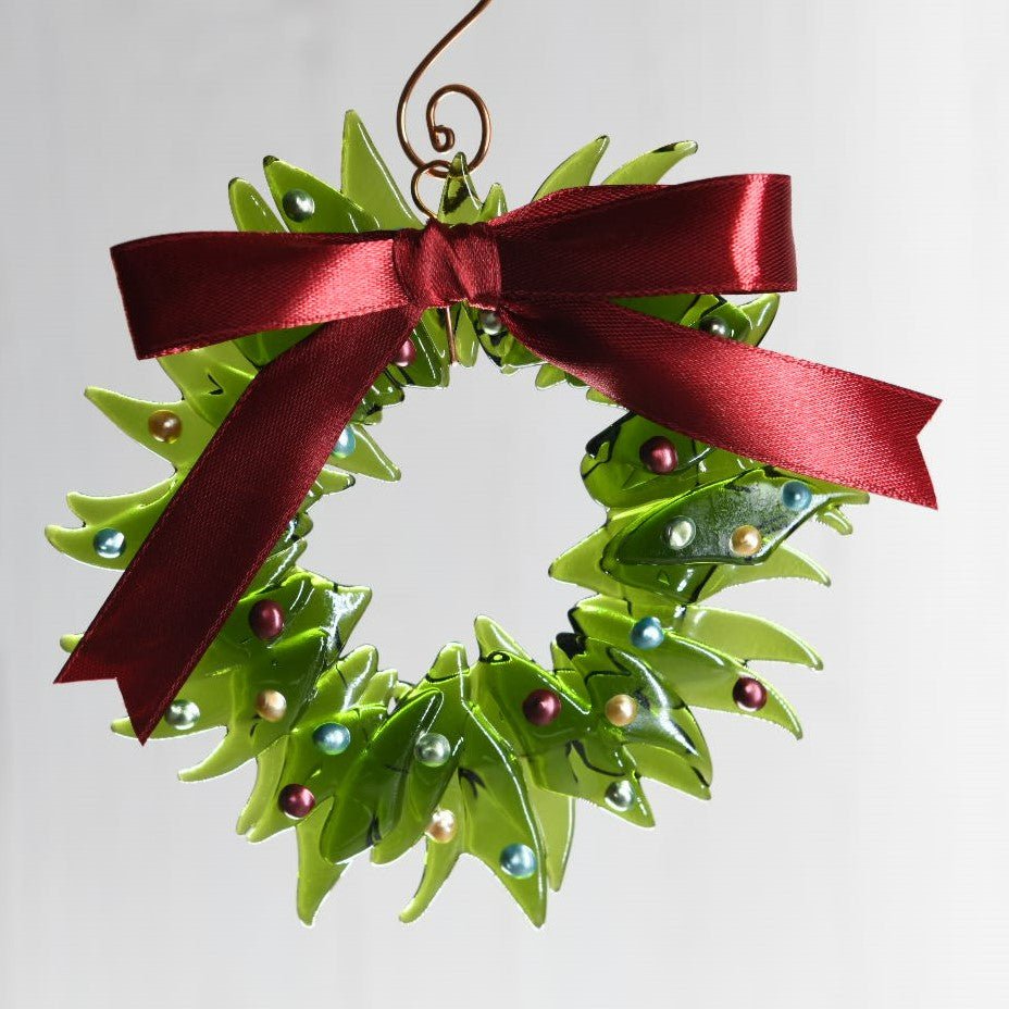 Christmas Tree Wreath from Upcycled Wine Bottle
