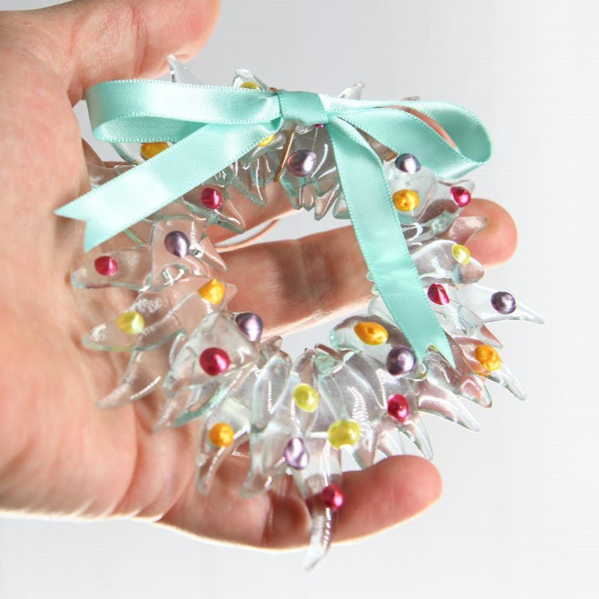 Christmas Tree Wreath from Upcycled Wine Bottle
