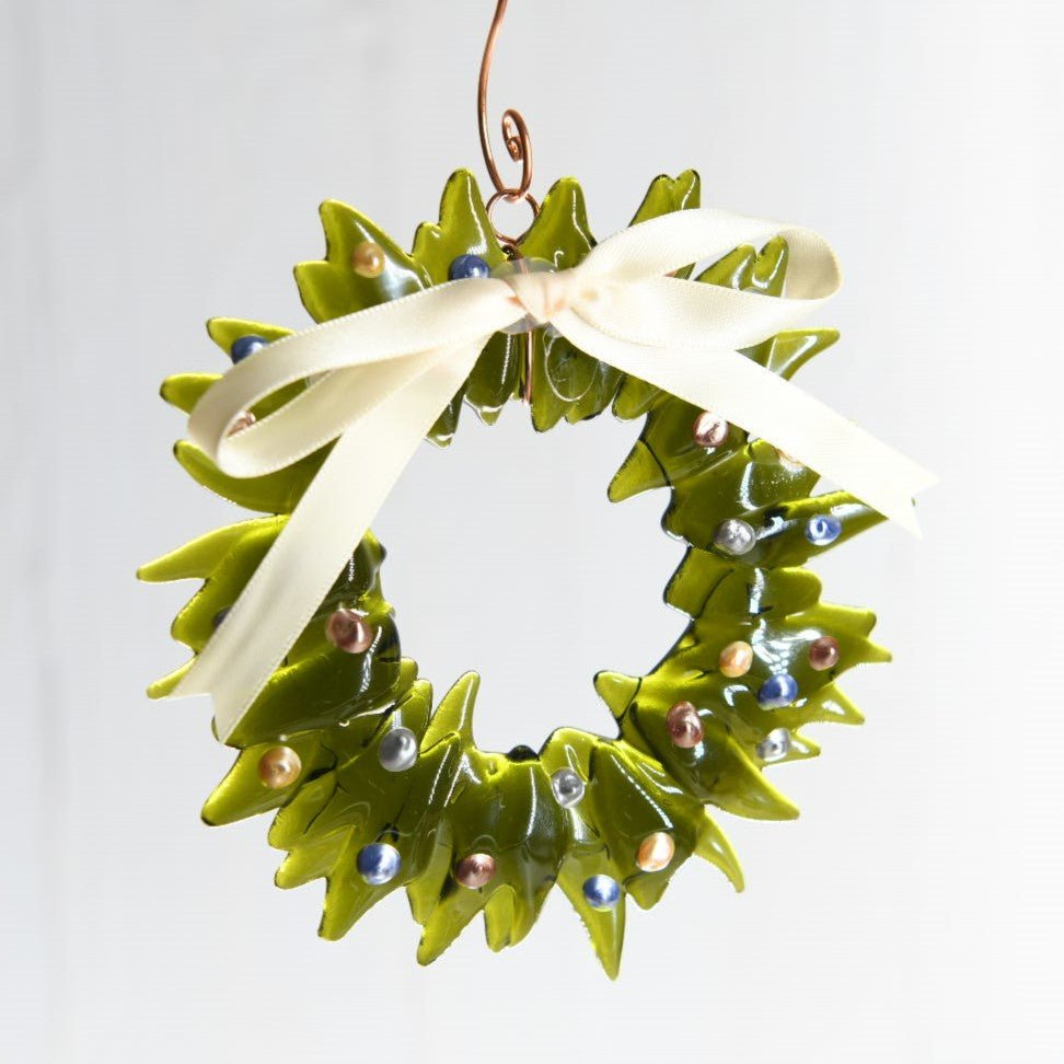 Christmas Tree Wreath from Upcycled Wine Bottle