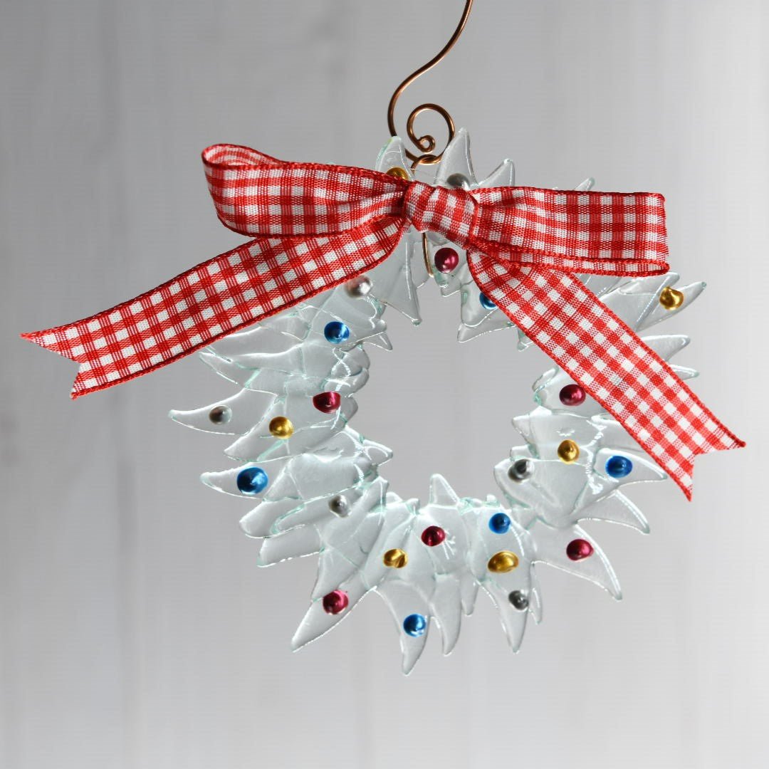 Christmas Tree Wreath from Upcycled Wine Bottle
