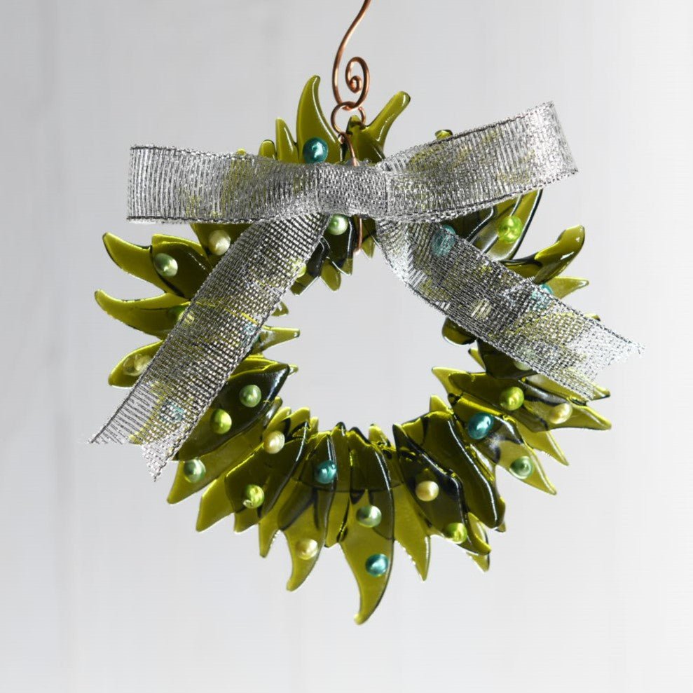 Christmas Tree Wreath from Upcycled Wine Bottle