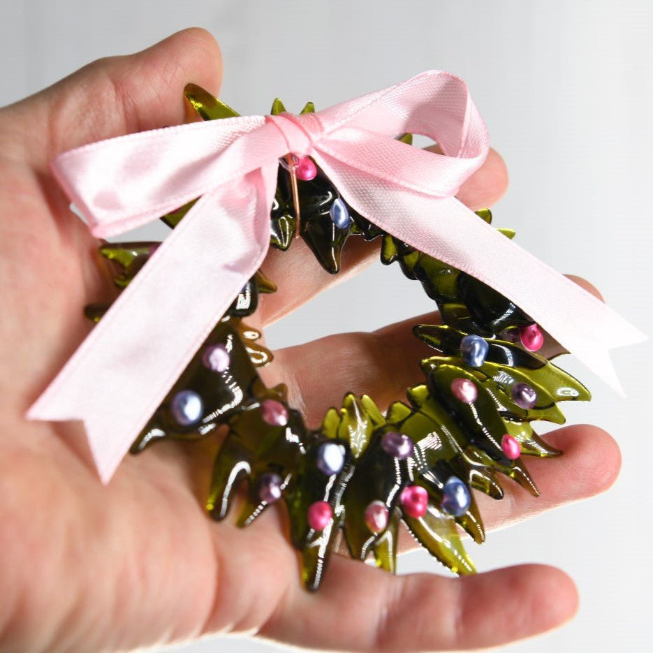 Christmas Tree Wreath from Upcycled Wine Bottle