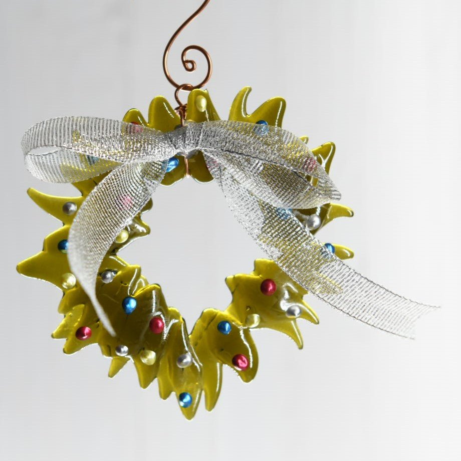 Christmas Tree Wreath from Upcycled Wine Bottle