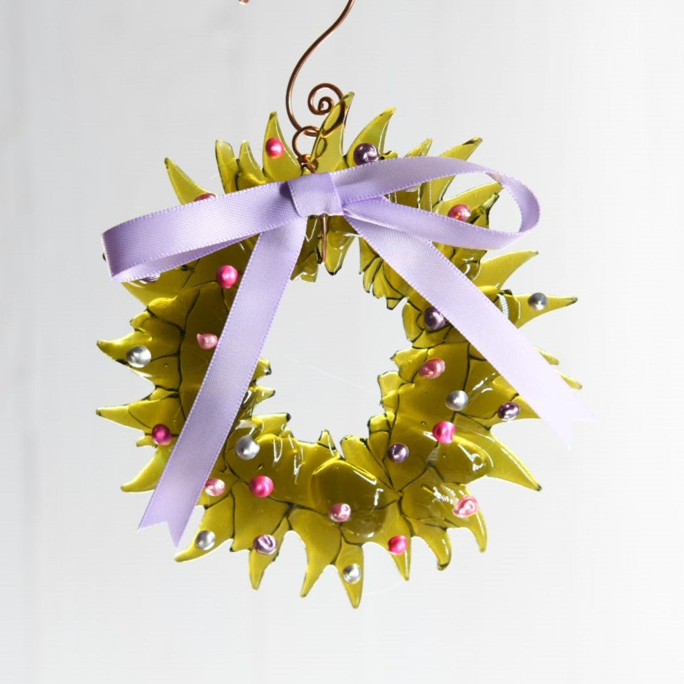 Christmas Tree Wreath from Upcycled Wine Bottle