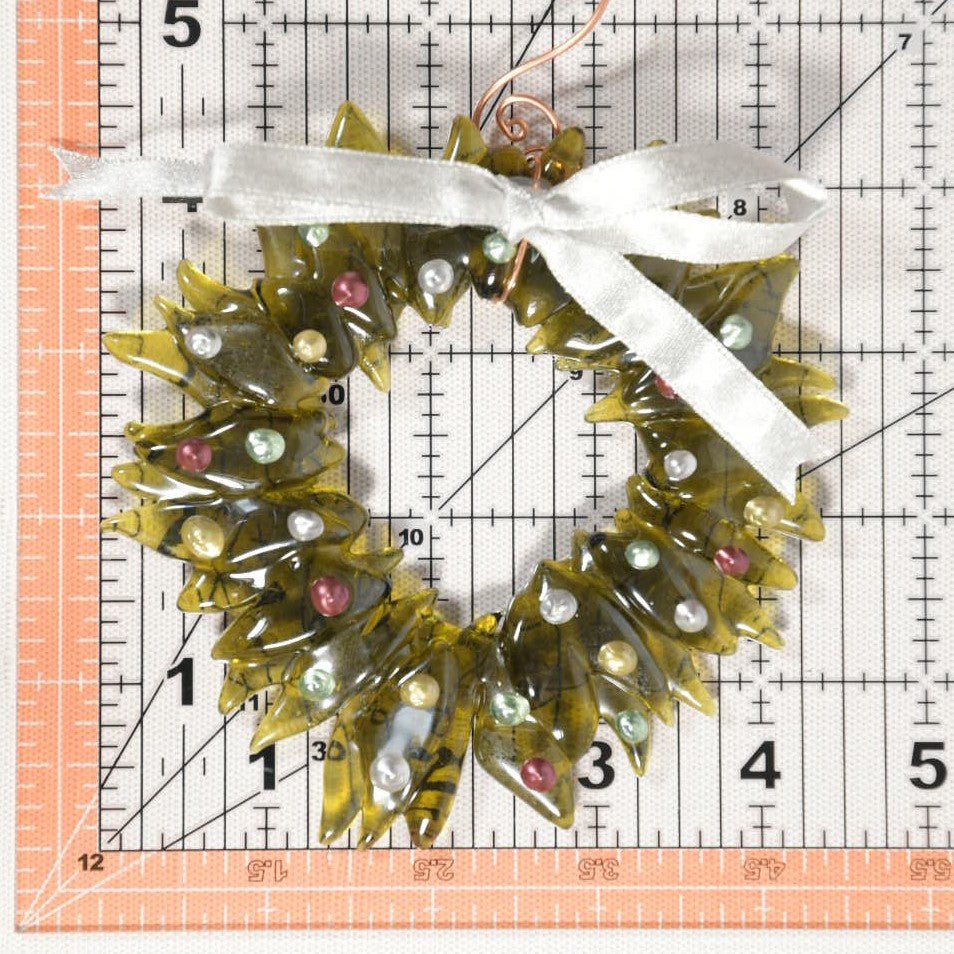 Christmas Tree Wreath from Upcycled Wine Bottle