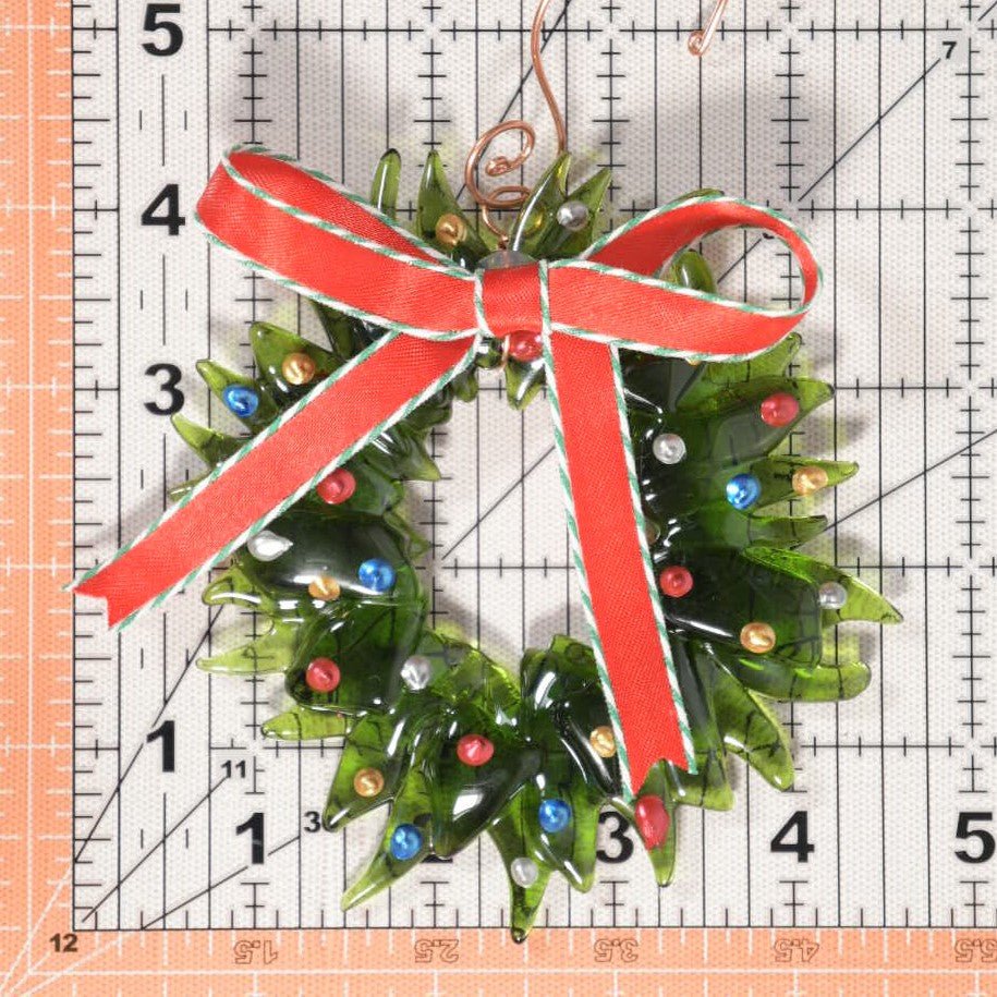Christmas Tree Wreath from Upcycled Wine Bottle