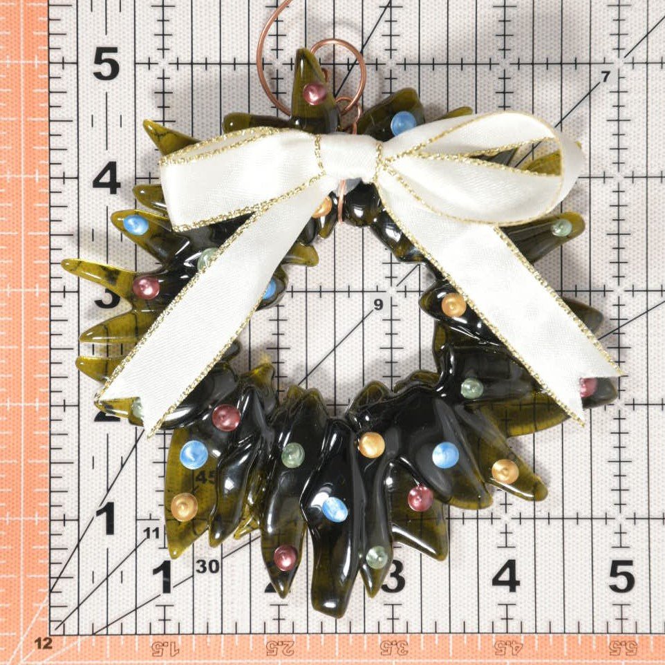 Christmas Tree Wreath from Upcycled Wine Bottle