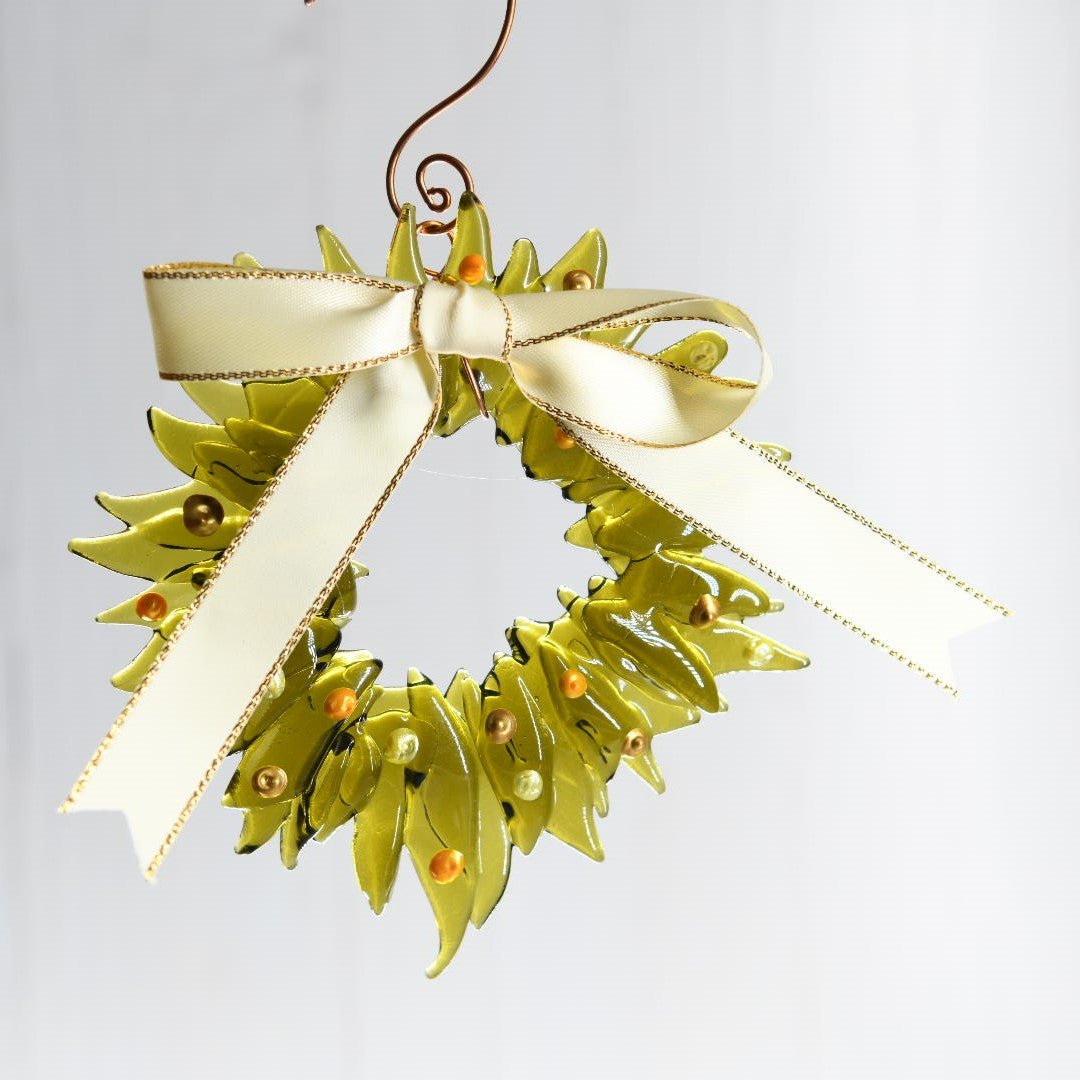 Christmas Tree Wreath from Upcycled Wine Bottle