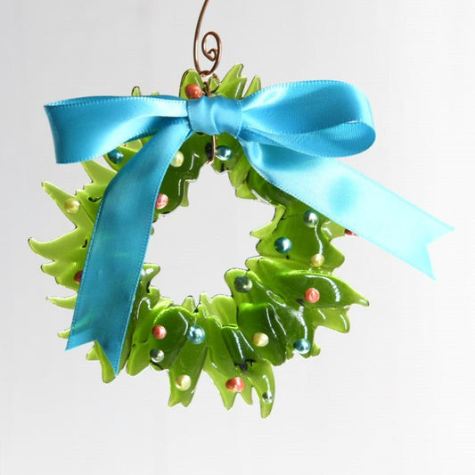 Christmas Tree Wreath from Upcycled Wine Bottle
