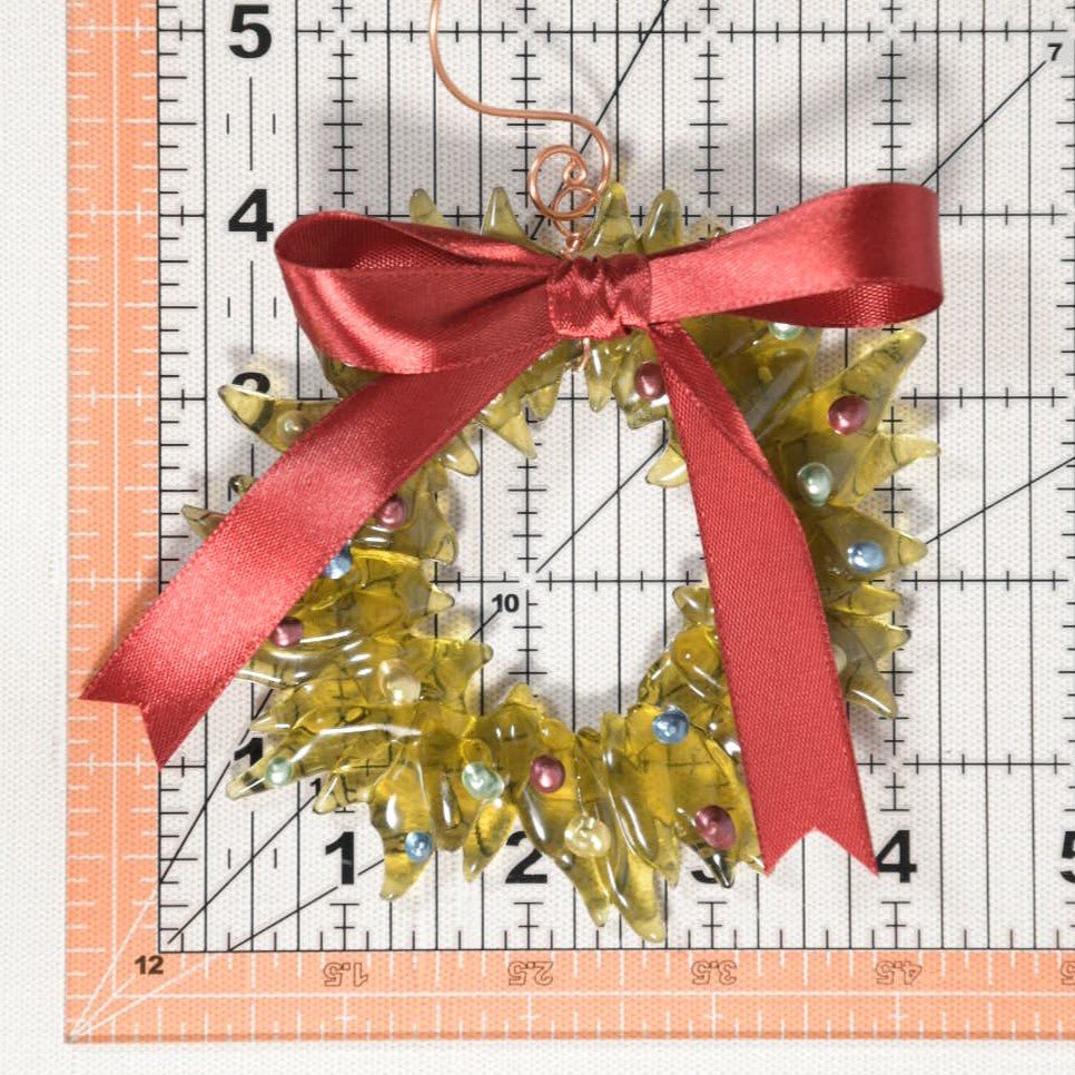 Christmas Tree Wreath from Upcycled Wine Bottle