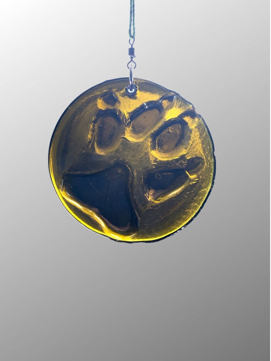 Dog Paw Print Recycled Bottle Bottom Suncatcher