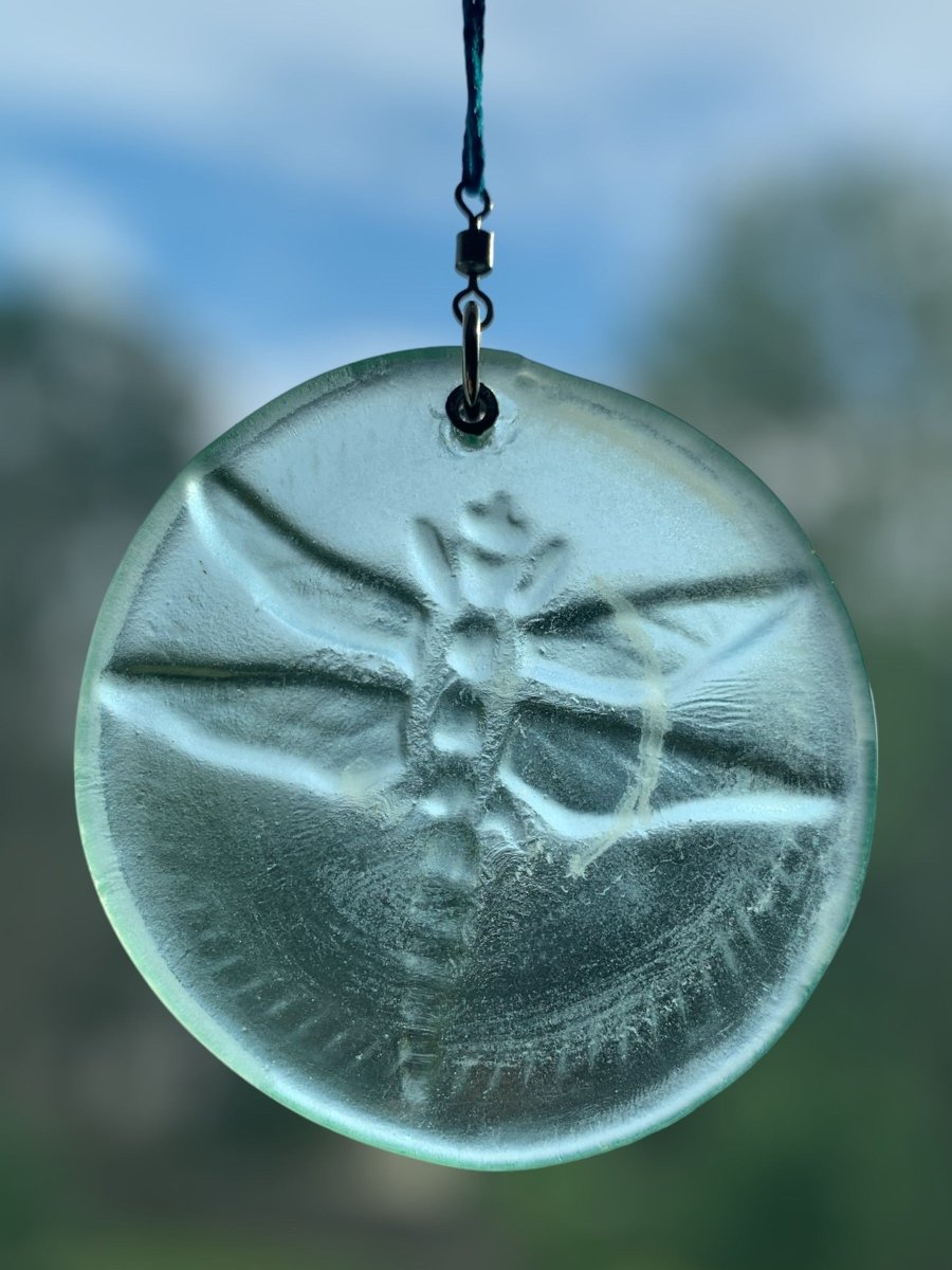 Dragonfly Recycled Bottle Bottom Suncatcher