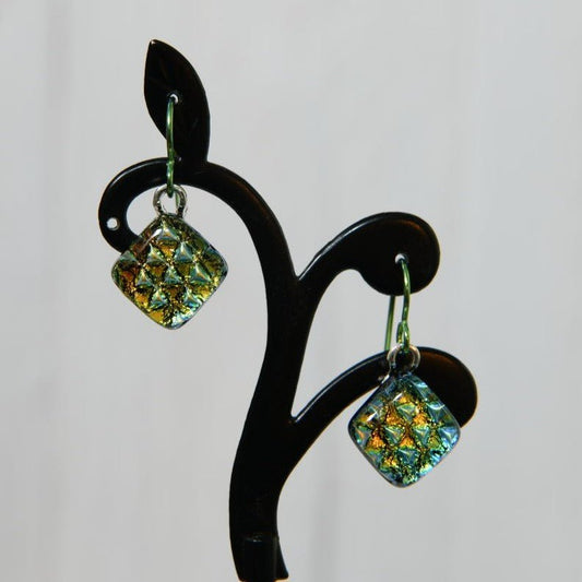 Fall Color Dichroic Glass Earrings