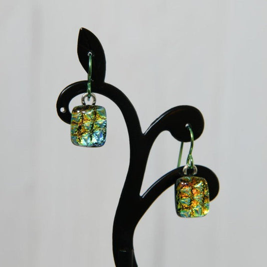 Fall Colors Dichroic Glass Earrings