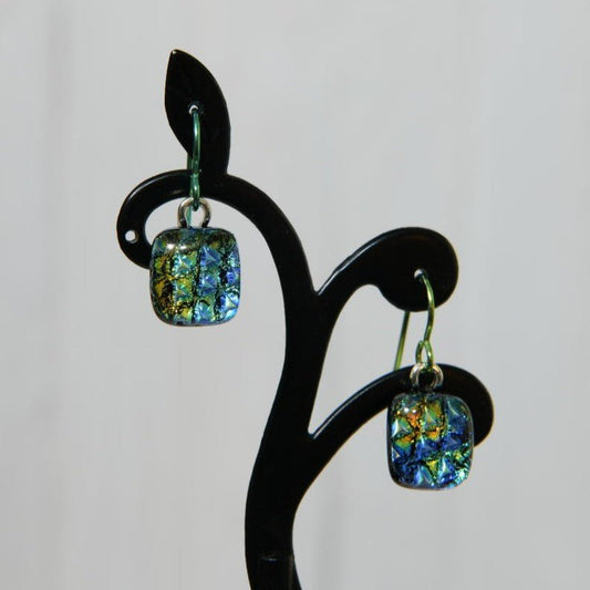 Fall Colors Dichroic Glass Earrings