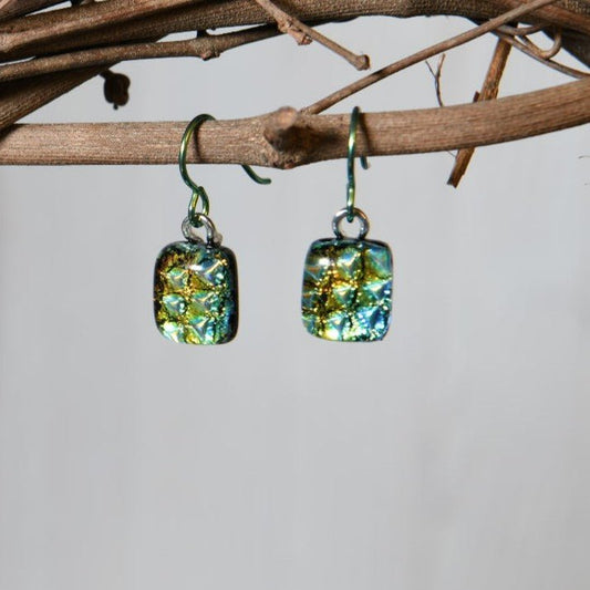 Fall Colors Dichroic Glass Earrings