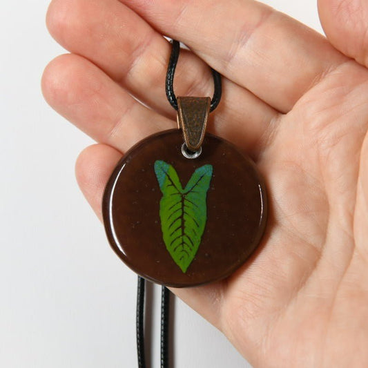 Glass Anthurium Leaf Pendant