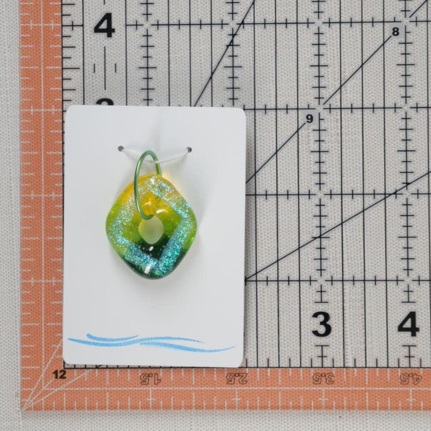 Green and Yellow Dichroic Glass Pendant - SnarkyFish