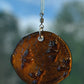 Honeycomb with Tiny Bees Recycled Bottle Bottom Suncatcher