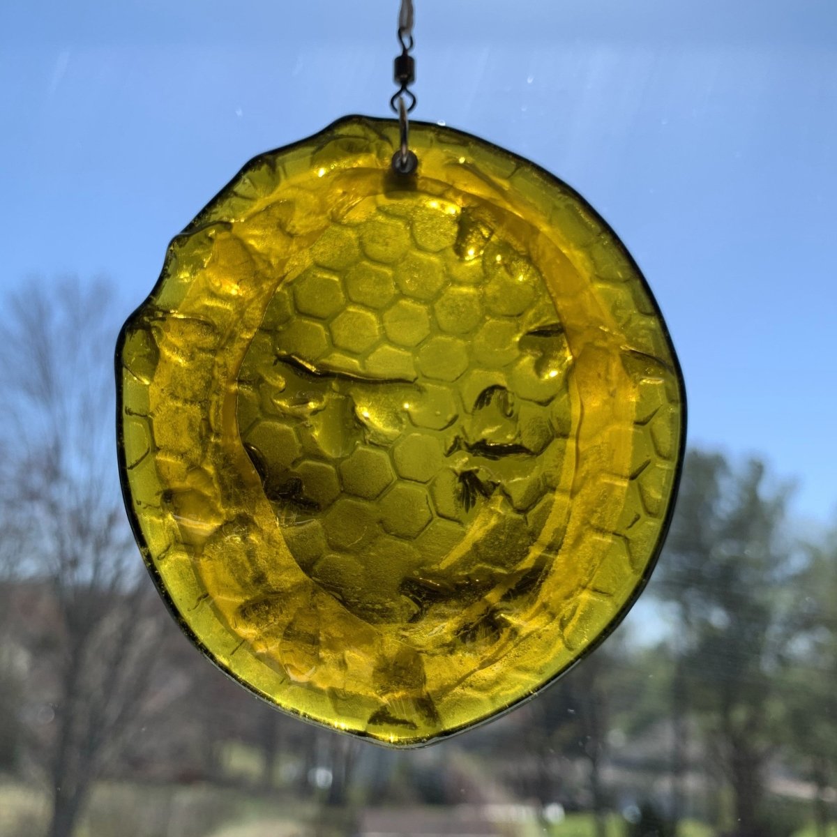 Honeycomb with Tiny Bees Suncatcher