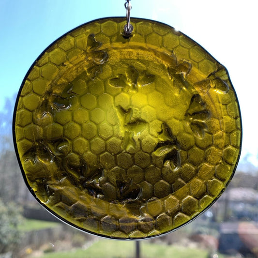 Honeycomb with Tiny Bees Suncatcher
