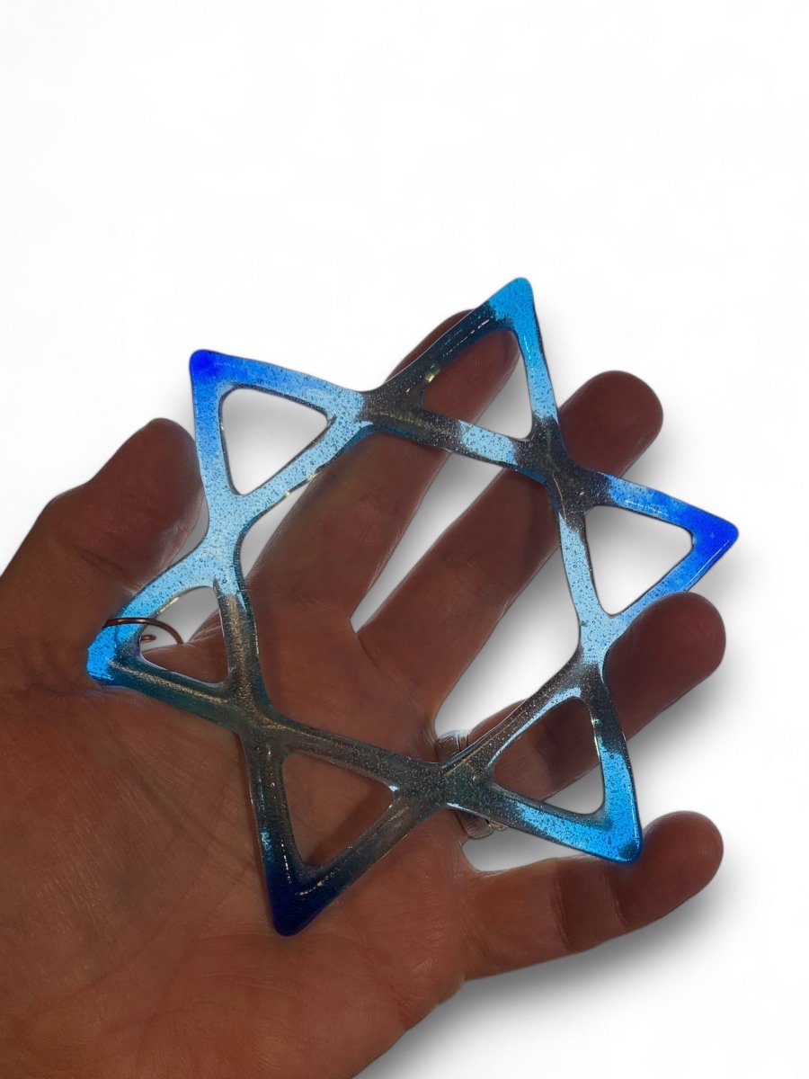 Large Glass Star of David for Hanukah