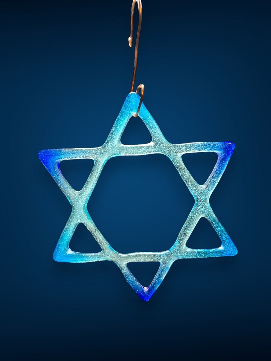 Large Glass Star of David for Hanukah