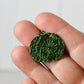 Light Green Anodized Niobium Dangle Earrings with Dandelion Pattern