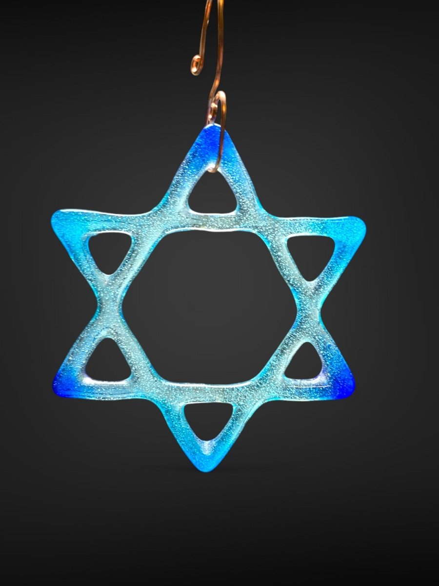 Medium Glass Star of David for Hanukah