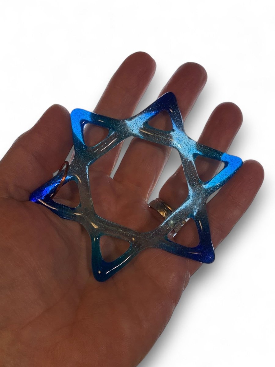 Medium Glass Star of David for Hanukah