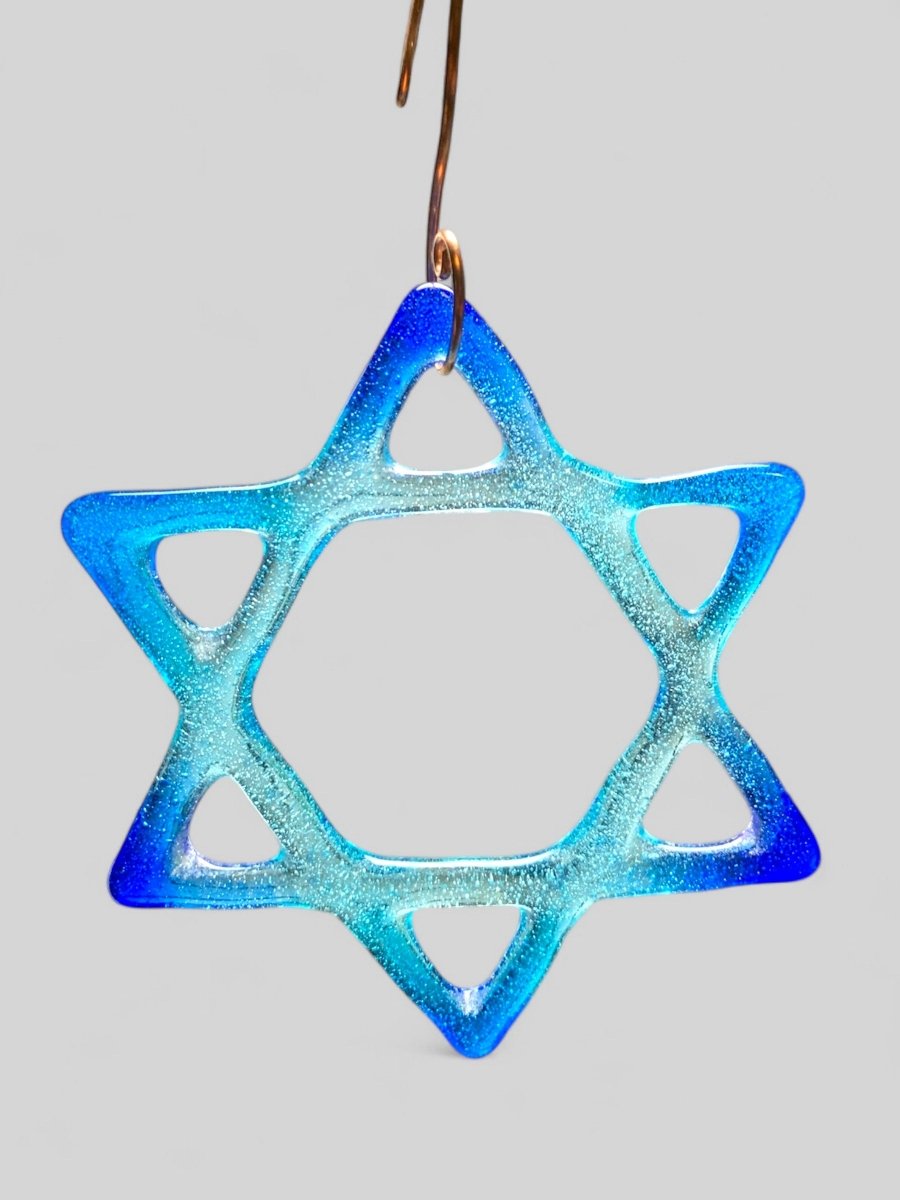 Medium Glass Star of David for Hanukah